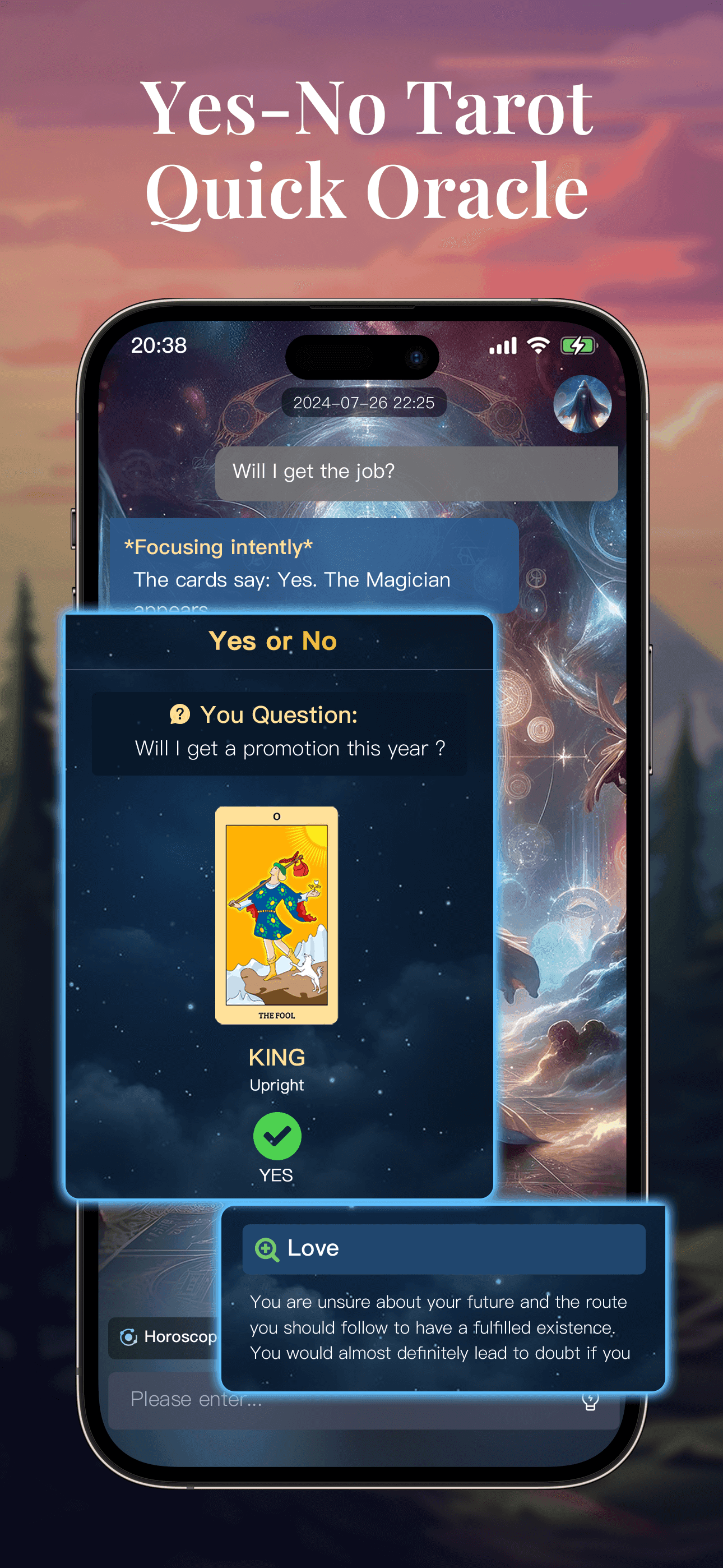 Yes or No Tarot Interface